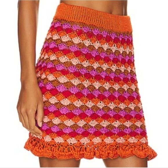 Liya Skirt in Tangerine, Tomato, Coral, Orquid & Clay - Picture 1 of 3